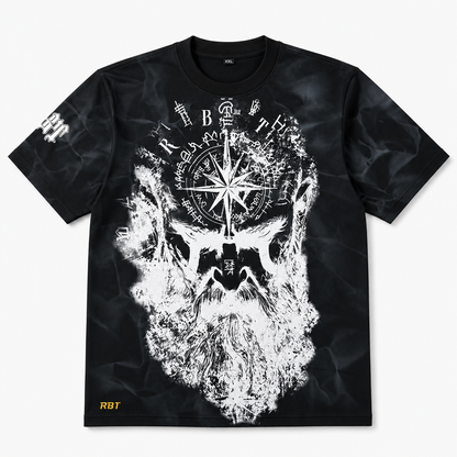 Camiseta Oversize Brújula Negra