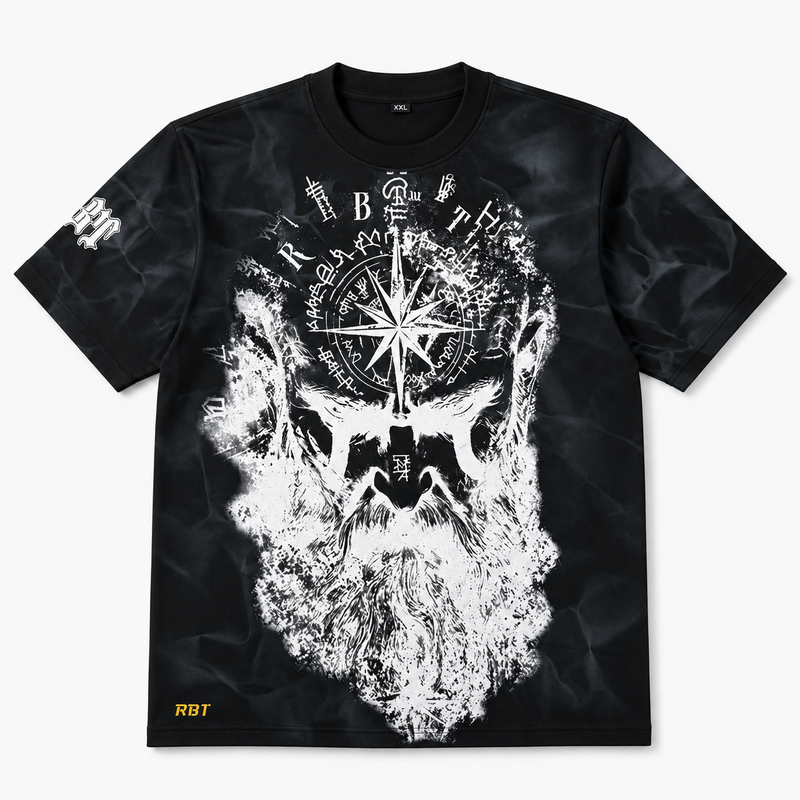 Camiseta Oversize Brújula Negra