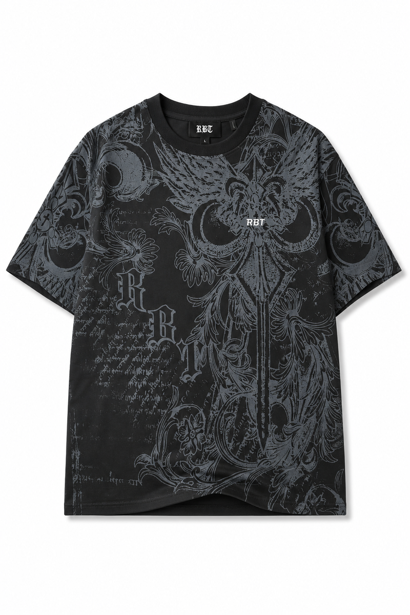 Camiseta Negra Oversize Espada