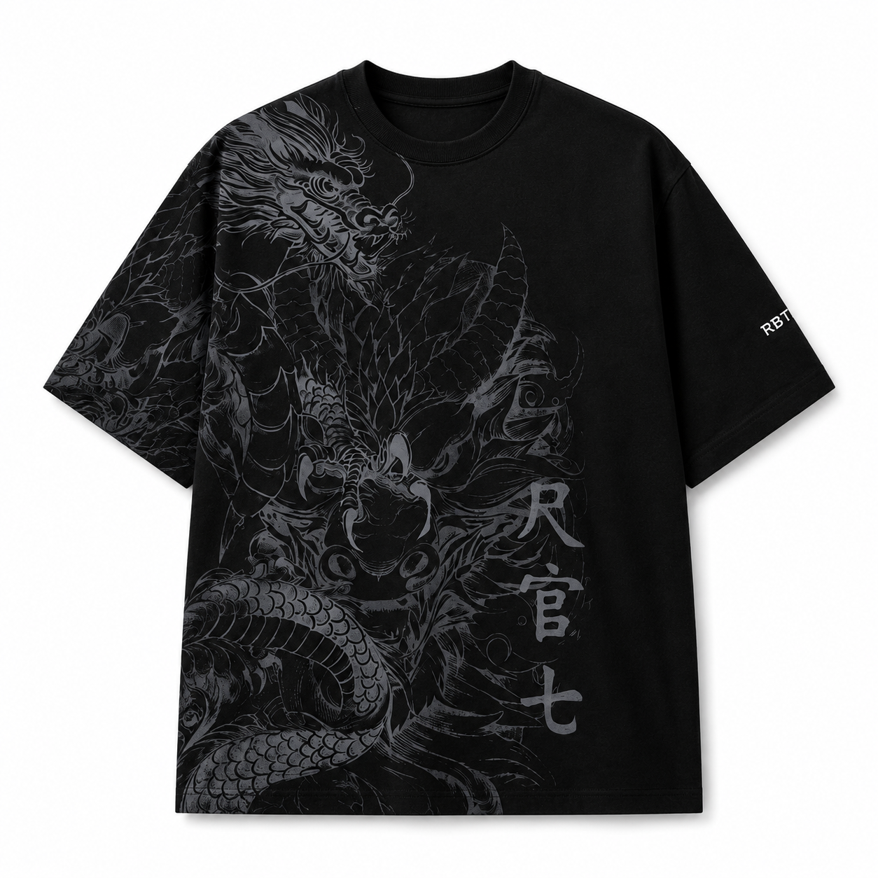 Camiseta Oversize Dragón Blanco
